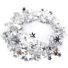 Star Garland Tinsel Wire 25 Ft Silver 2 Pack
