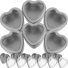 Boîte en métal en forme de cœur avec couvercle (25 pièces)