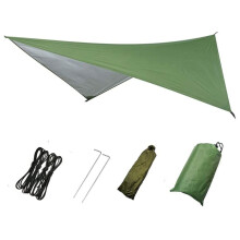 Waterproof Camping Tarp Rain Fly for Hammock Outdoor Shelter, Lightweight Fast Drying, Green or Black