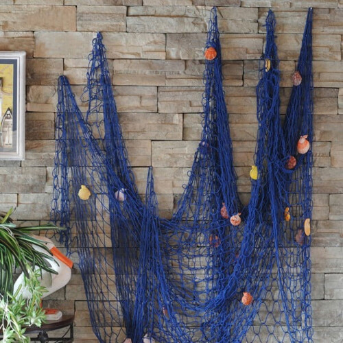 Décoration murale filet de pêche, thème marin, 2 m x 1 m