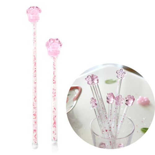 Sakuraformade omrörningsstavar i glas – 2-pack