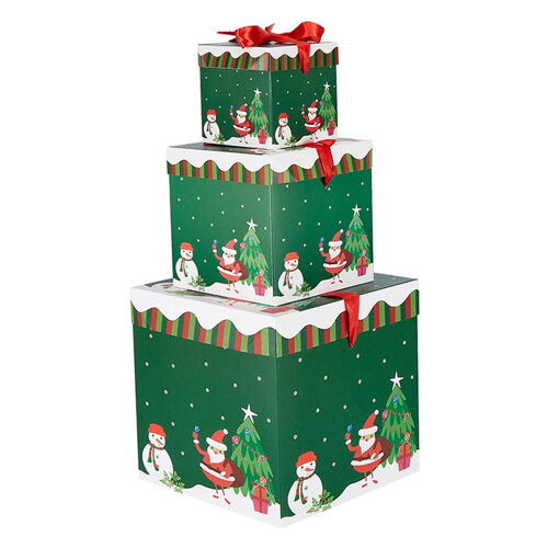 Ensemble de 3 boîtes empilables décoratives de Noël
