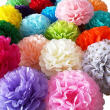 Paper Pom Poms Party Decor Kit Multicolor 12" 30PCS