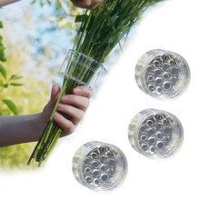 Suport spiralat pentru tulpini Ikebana, set de 3, plastic transparent