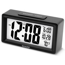 Digital Alarm Clock Compatible with Sharp LCD White
