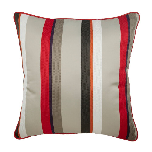 Capa de almofada listrada em jacquard vermelho, 40x40cm (16x16 polegadas)