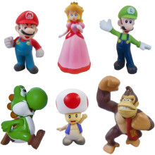 Super Mario tårtdekorationsset – 6-delade PVC-figurer