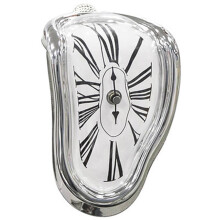 Surreal Melting Wall Clock – Plastic – Silver