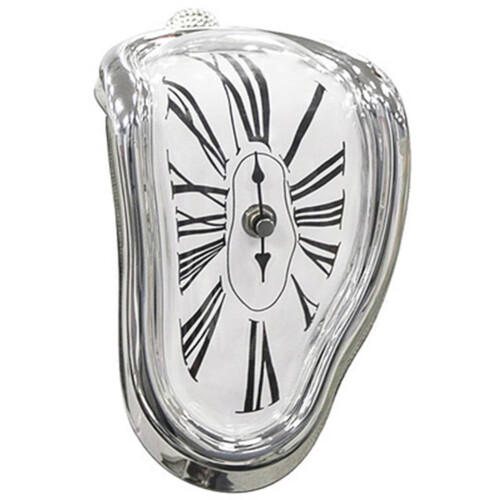 Surreal Melting Wall Clock – Plastic – Silver