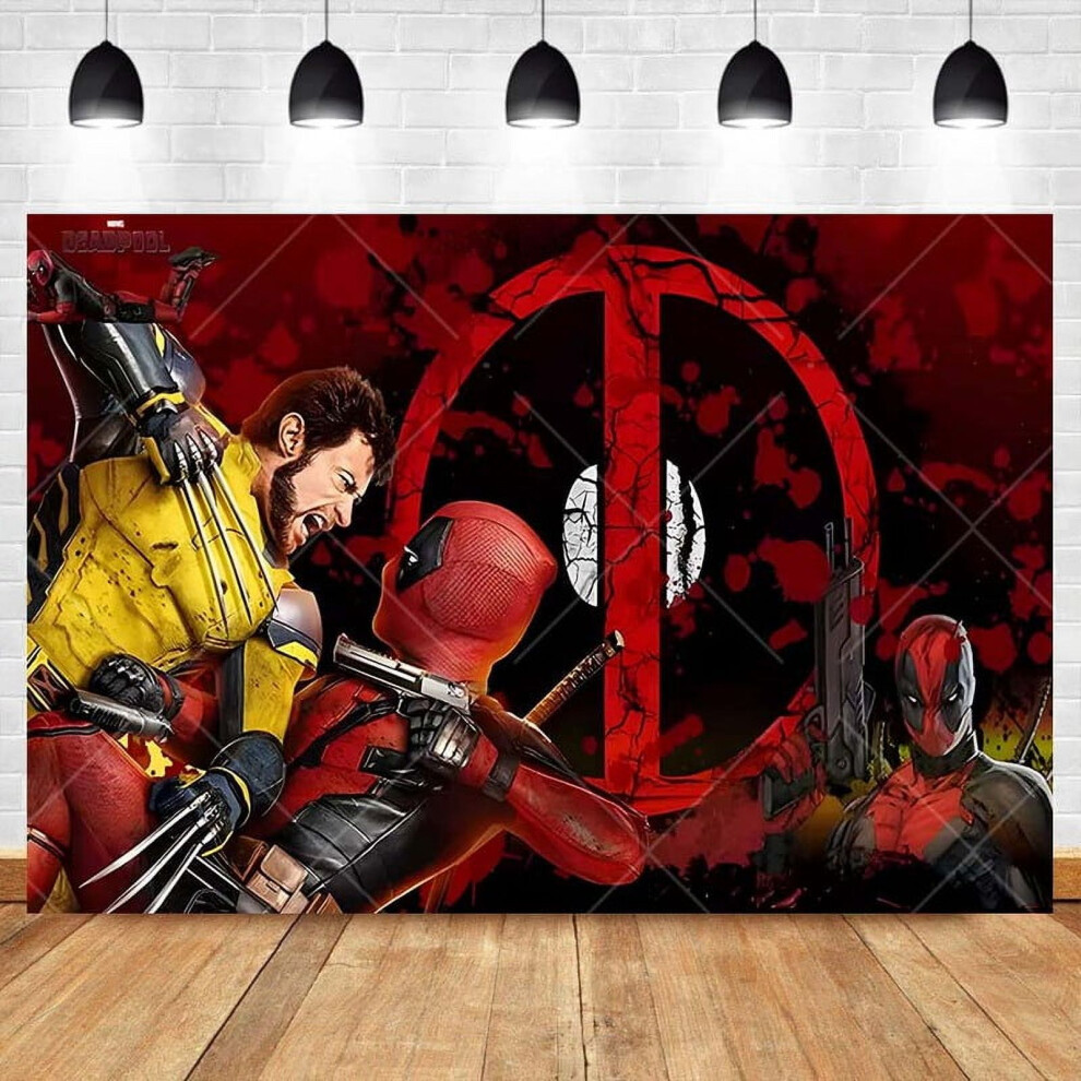 Deadpool & Wolverine Birthday Party Backdrop 5X3 Ft 9009879251507