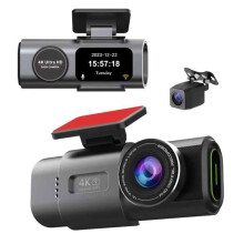 Mini-Dashcam mit zwei Kanälen, Echtzeit-Videoübertragung, 4K-Aufnahmesystem mit hochauflösender Überwachung, Nachtsicht und Parküberwachung