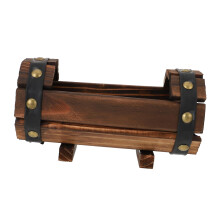 Retro Wooden Flower Planter Box for Succulents, Decorative Indoor Outdoor Planter for Balcony and Office
