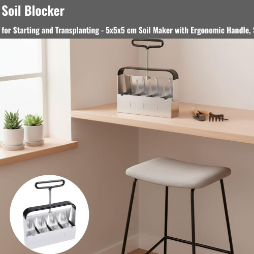 Manual Soil Block Maker 5x5x5 cm Ergonomic Soil Cube Press for Seed Starting Plastic Durable Tool 2