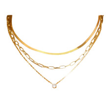 Colar com pingente de moissanita para mulheres, pingente solitário de corte redondo em cobre banhado a ouro 18K com corrente de cobra, design