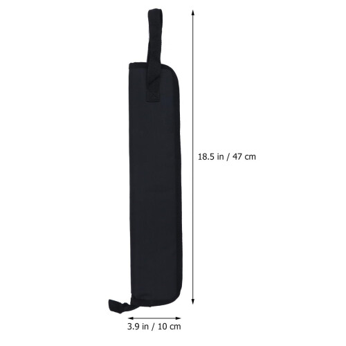 Black Drumstick Bag with Shoulder Straps, Quick Access and Secure Carry for Drummers and Percussionists 1