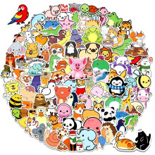 120 pezzi di simpatici adesivi di animali per bambini, adesivi in vinile impermeabili all'ingrosso, confezione di adesivi per bottiglia d'acqua,