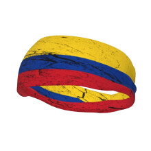 Colombia Flag Headband for Men and Women, Breathable Wicking Fabric, Unisex Stretchable Sports Hair Band
