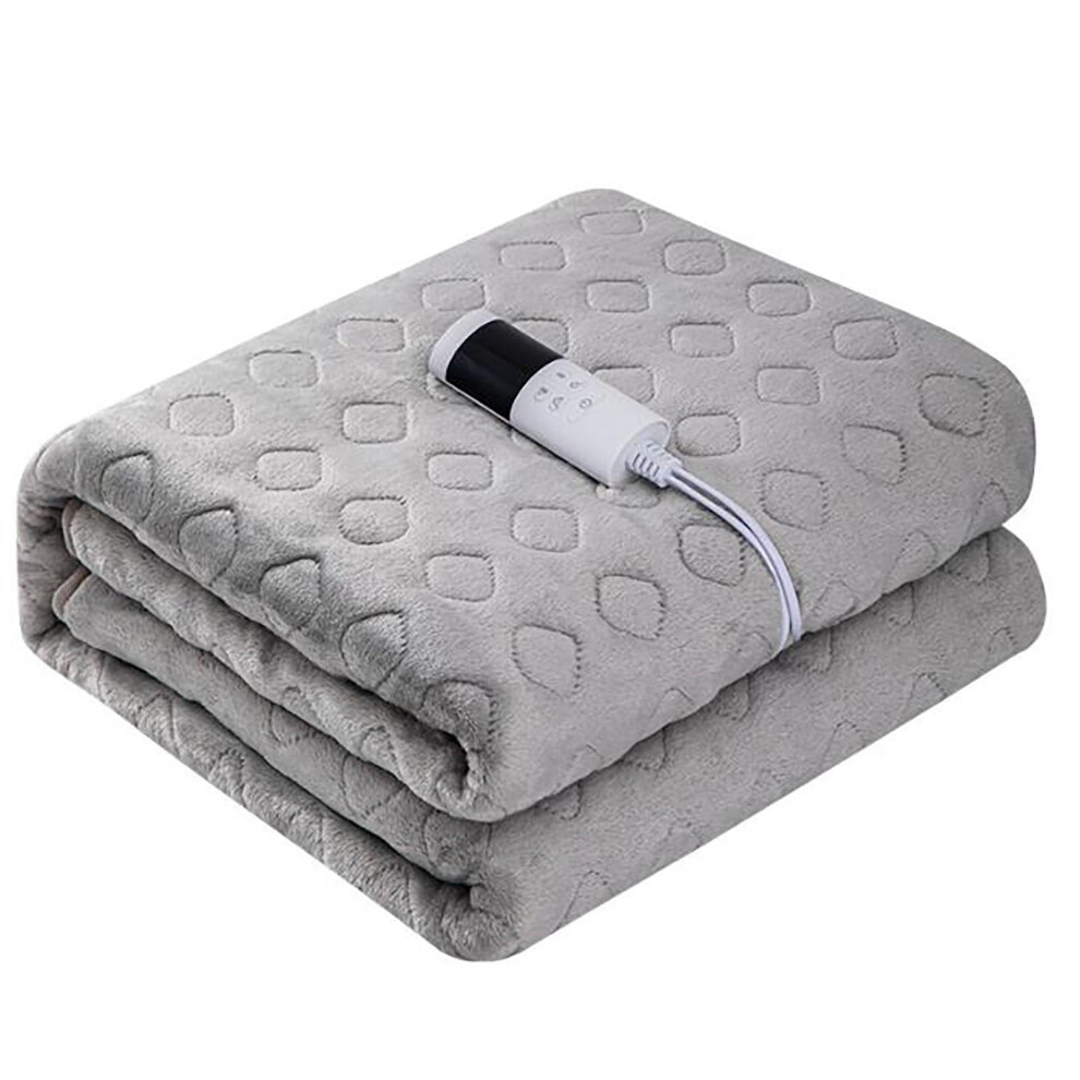 Fast Heating Electric Blanket 180x150CM Grey with Hand Controller, 10 Settings, Auto ShutOff, Machine Washable-image-OPC-PTGHN9R-NEW