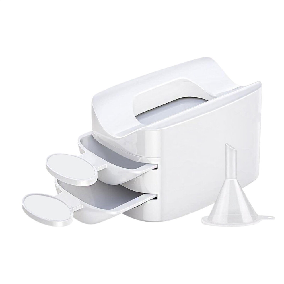 Dip Powder Recycling Tray with Dual Layer Glitter Storage, 2in1 Nail Dip Powder Container for Manicure