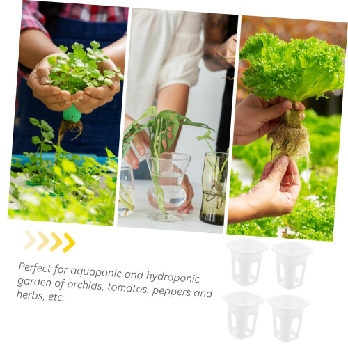 50pcs Hydroponic Net Pots for Vegetables and Herbs, Durable Plastic Baskets with Enhanced Root Aeration and Fast Drainage 2