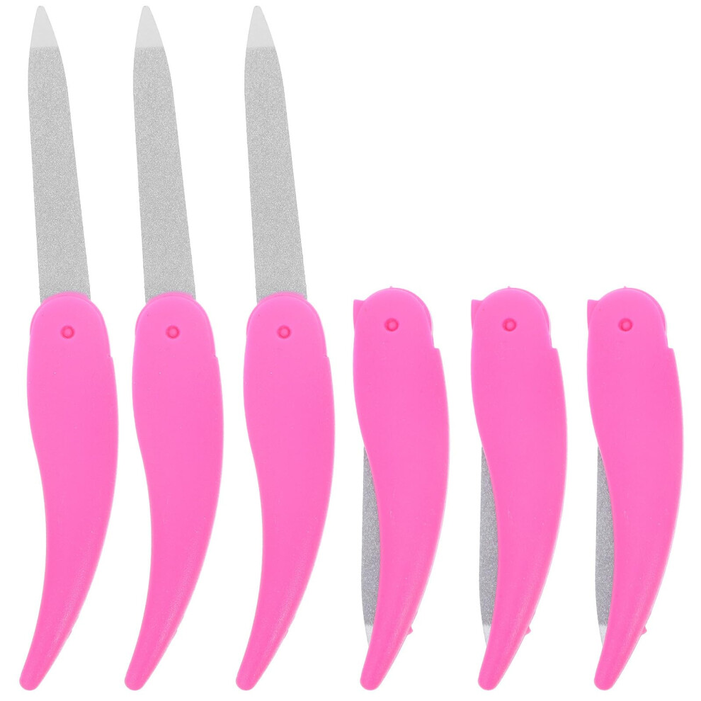 6Pcs DoubleSided Nail Files Ox Horn Folding Manicure File for Smooth Polished Finish TravelFriendly