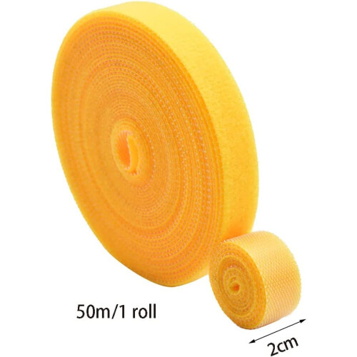 Hook and Loop Tape 2cm x 50m Red, Reusable SewOn Cable Ties, Nonadhesive BacktoBack Roll 1