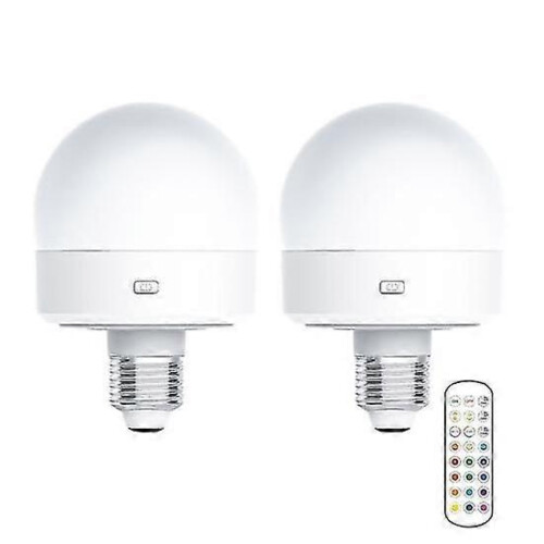 USB Rechargeable Light Bulb with Remote Control Timer Dimmable Easy to Install Battery Powered E27 Light Bulb RGB Lamp