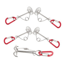 Aluminum Alloy Tent Stakes 5pcs for Camping, Windproof Fishbone Pegs with Rope Tensioner and Fast Setup