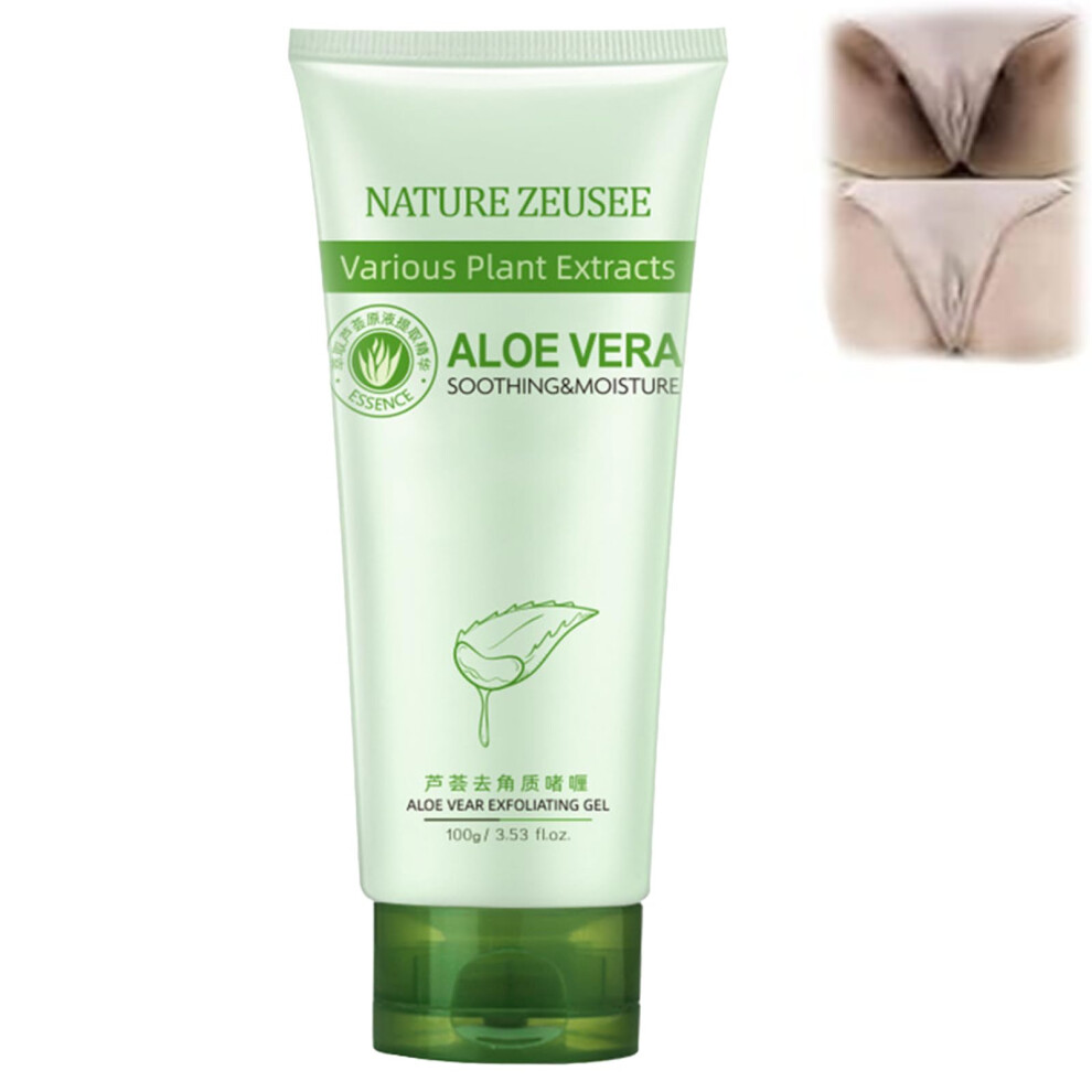 Aloe Vera Exfoliating Gel for Face and Body, Deep Hydration and Gentle Soothing Scrub (1PCS)