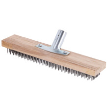 Heavy Duty Wire Broom Brush with Stiff Bristles for Patio and Driveway Cleaning, Rust Resistant