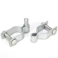 15/8 Inch Chain Link Fence Gate Hinge Kit 2 Pack, Heavy Duty Galvanized Steel Hinges with Bolts and Nuts