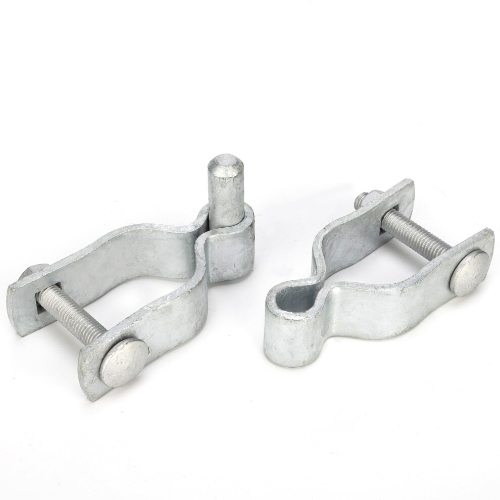 15/8 Inch Chain Link Fence Gate Hinge Kit 2 Pack, Heavy Duty Galvanized Steel Hinges With Bolts And Nuts 9351714932363