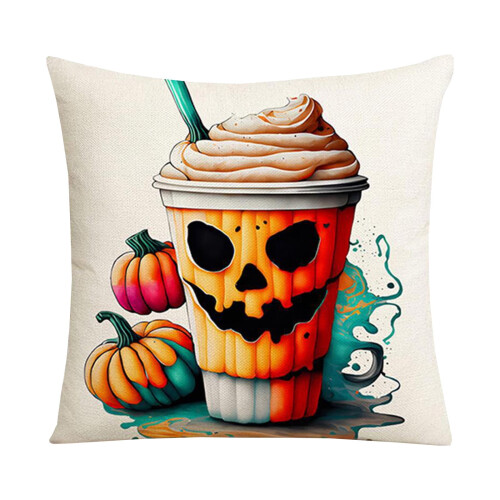 Capa de Almofada Yooshoverk com Estampa de Abóbora de Halloween, 45 x 45 cm (17,72 x 17,72 polegadas), Capa de Almofada com Estampa de Abóbora de 1