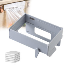 Foldable Trash Can with Magnetic Closure, Hanging Garbage Bag Holder for Kitchen Cabinet Door (Gray, 1Pc)