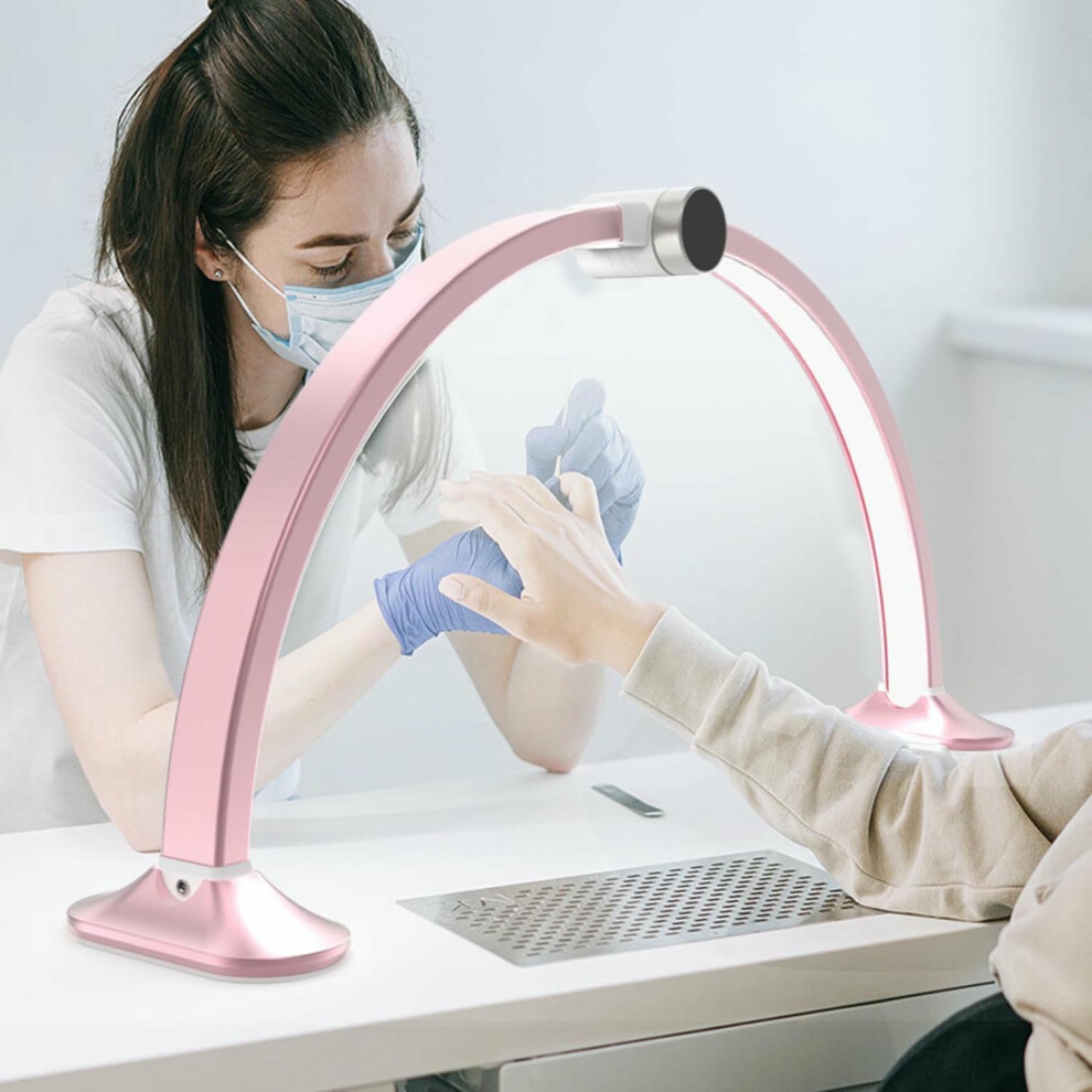 48W LED Nail Lamp Foldable Half Moon Design with Stepless Touch Control and Adjustable Color Temperature for Manicure