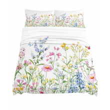 Queen Sheet Set Soft Brushed Microfiber 16 Inch Deep Pocket Spring Floral Bedding with Butterflies