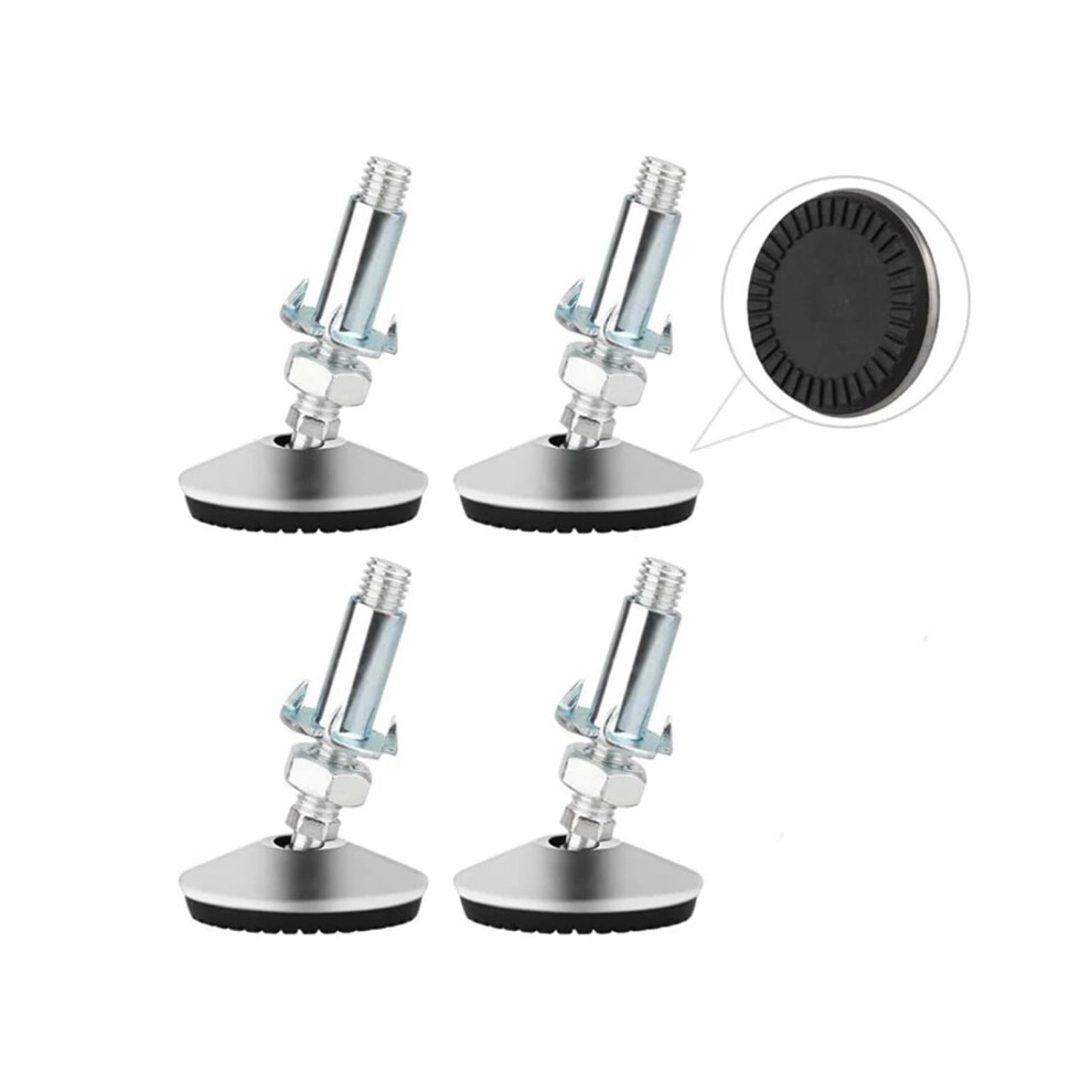 4Pcs M8 50Mm Adjustable Swivel Leveling Feet For Furniture, Heavy Duty Table Cabinet Levelers With Floor Protection 9351714932783