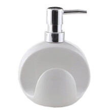 Ceramic Soap Dispenser with 2 in 1 Sponge Holder, 400ml White Lotion Dispenser, Durable Elegant Design