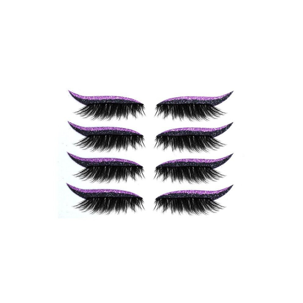Purple Reusable Adhesive Eyeliner And Lash Stickers Glue Easy Apply For Instant Glam Look