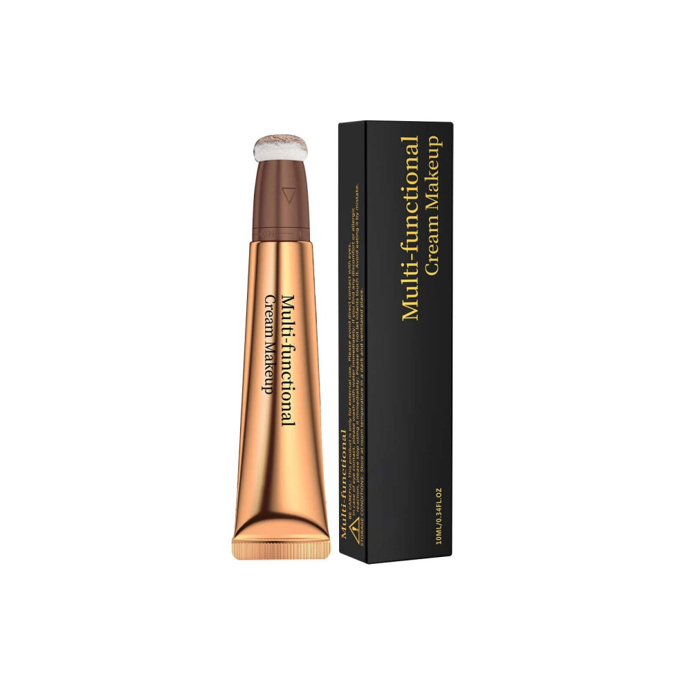 Liquid Face Concealer Contour Wand with Cushion Applicator, Lightweight Creamy Texture for Natural Smooth Finish
