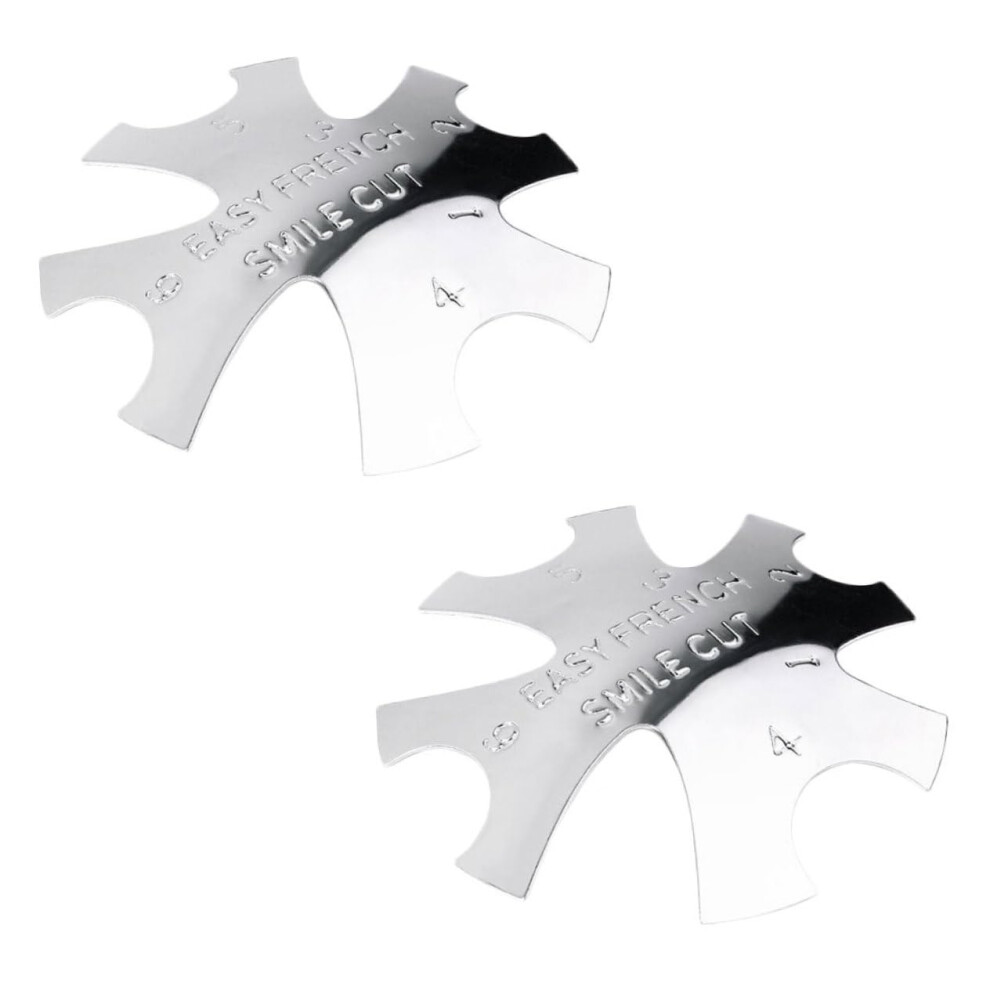 2Pcs Nail Art Stencil Set for DIY Manicure, Precision Shaping Template for Home Salon Use