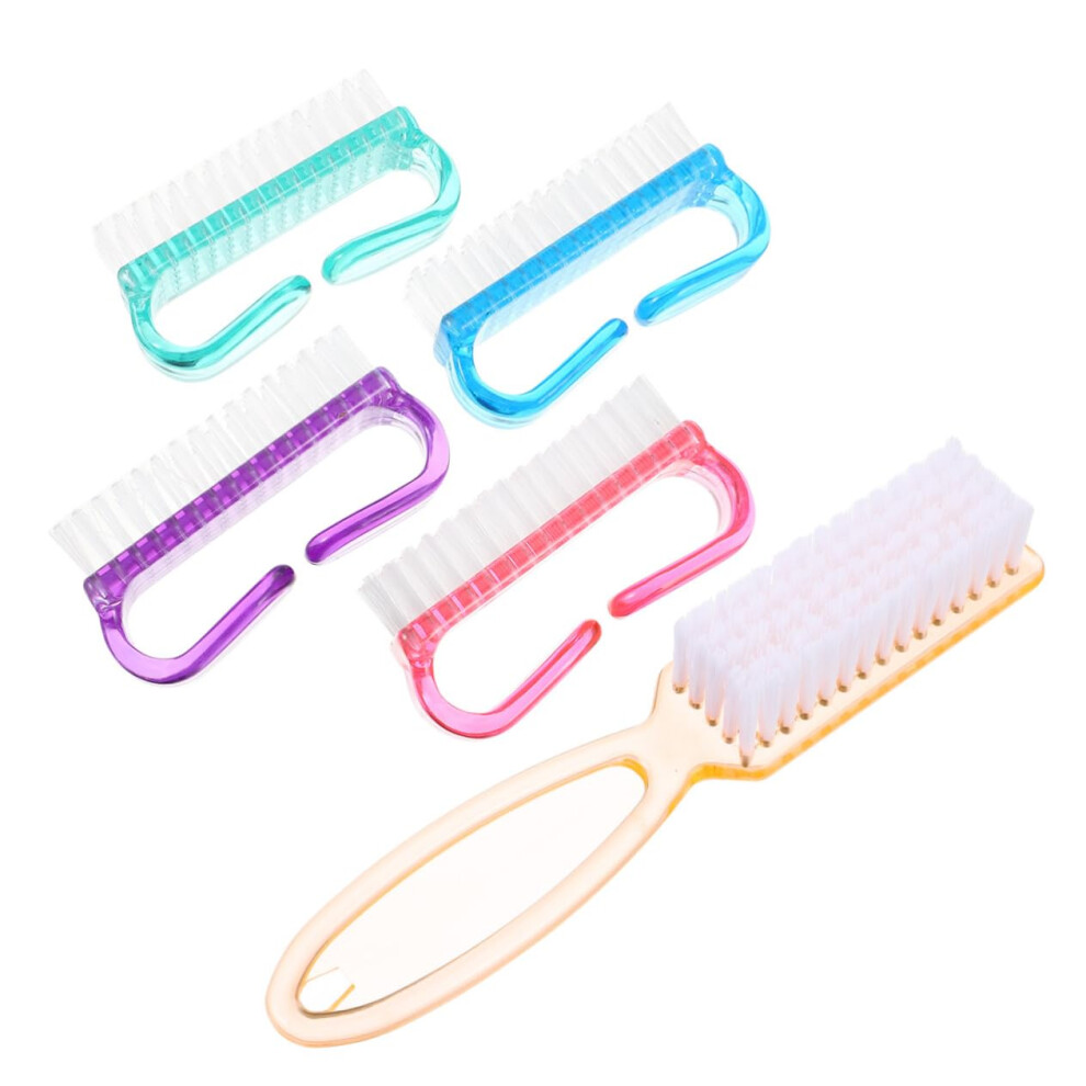 Nail Cleaning Brush Set with Ergonomic Handle Grip, Flexible Bristles for Fingernail and Toenail Care