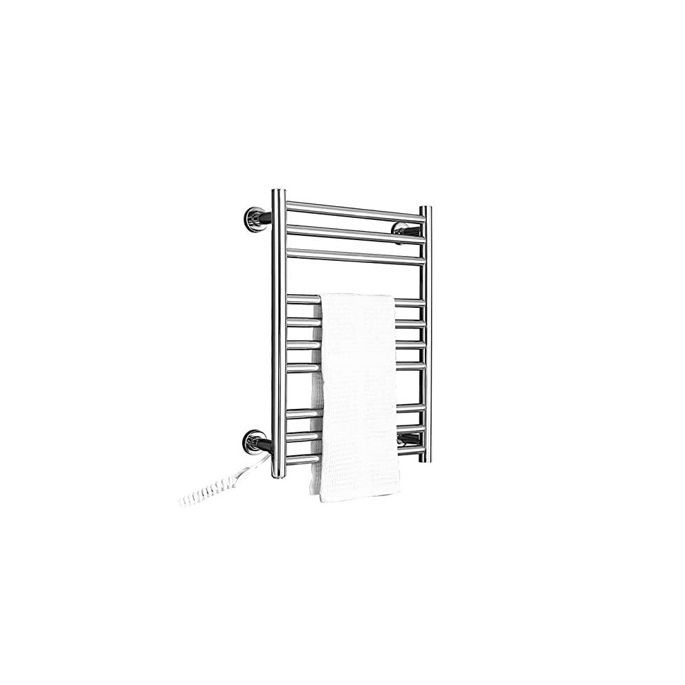 Electric Towel Warmer Rack Black 10Bar 304 Stainless Steel Heated Towel Rail Wall Mounted Fast Drying Ipx4 Carbon Fiber Heating 9330225698661