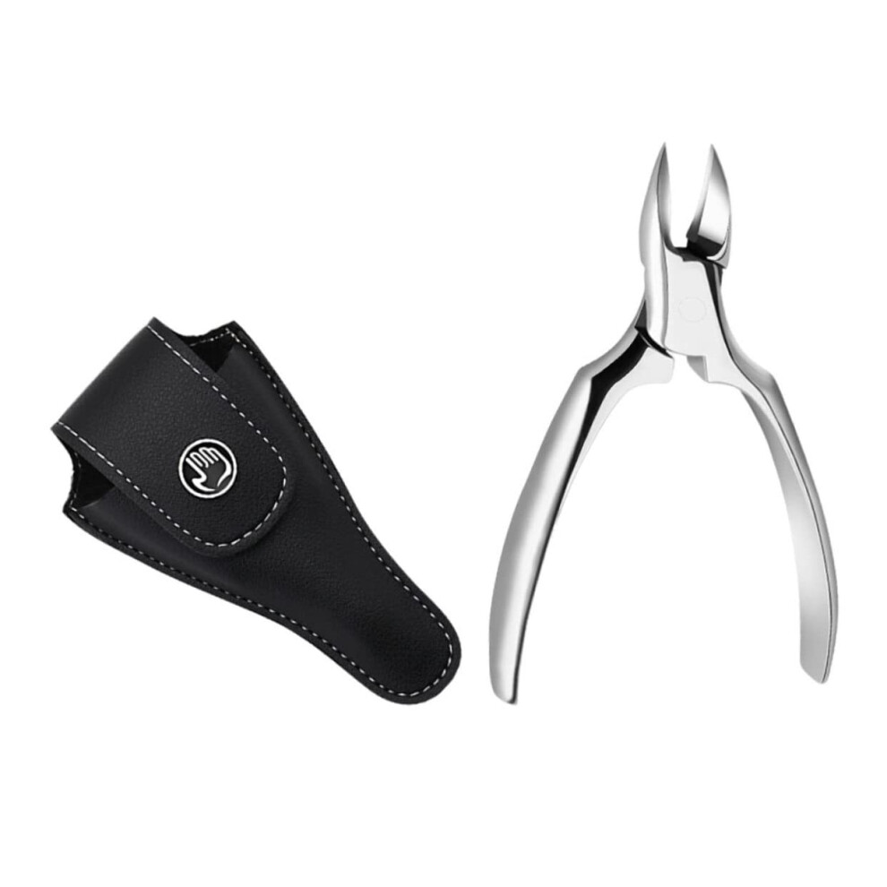 Professional Stainless Steel Manicure Pedicure Set with Cuticle Nipper and Curved Nail Clippers for Salon Use
