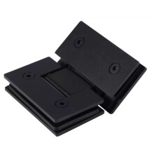 Matte Black 135 Glass to Glass Shower Door Hinges, 304 Stainless Steel HeavyDuty Frameless Design for 812mm Glass