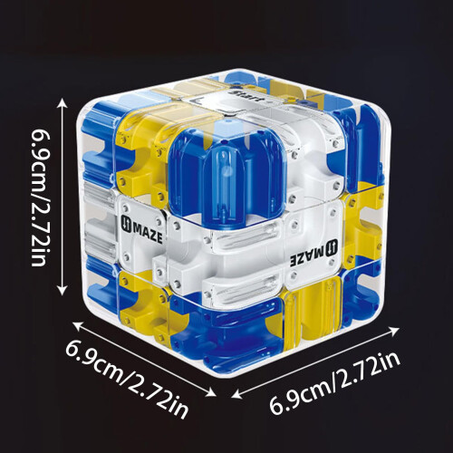 3D Puzzle Cube Labyrinth Maze Cube 3x3 Logic Challenge Brain Teaser Toy Educational Focus Game 6.9cm 2