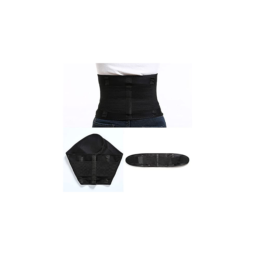 Black Adjustable Lumbar Support Belt For Lower Back Pain Relief, Breathable Back Brace For Workout And Postpartum Recovery, Small
