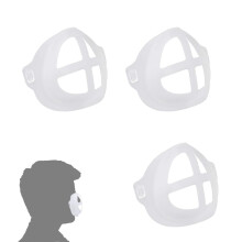 Mask Bracket 3 Pack Silicone Face Mask Support Frame for Adults Breathing Space and Lipstick Protection White