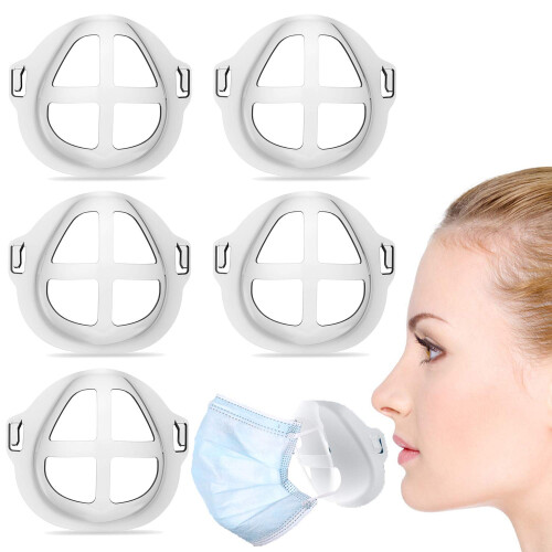 3D Mask Bracket with Lipstick Protection, Reusable Breathable Inner Support Frame for Comfortable Fit