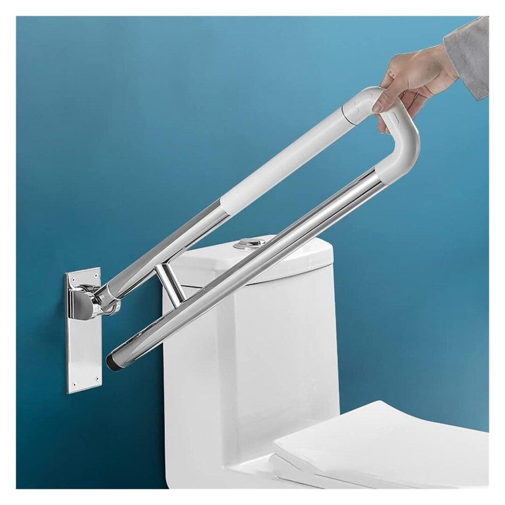 Light/Green 304 Stainless Steel Shower Grab Bar 70Cm Foldable Nonslip Bathroom Safety Handrail, 200Kg Heavyduty Support